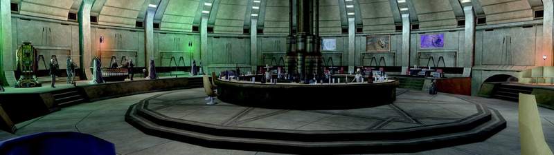 Interior of Nova Orion Station with a central console