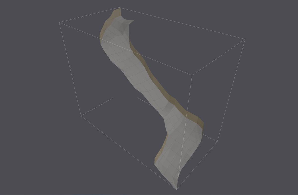 Navigation mesh of a winding corridor